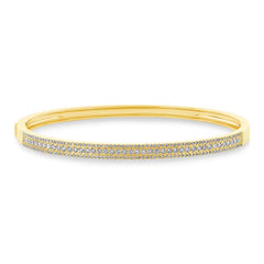0.90ct 14k Yellow Gold Diamond Bangle