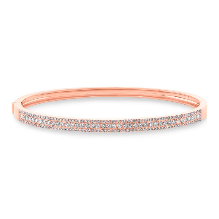 0.90ct 14k Rose Gold Diamond Bangle