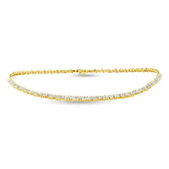 3.96ct 14k Yellow Gold Diamond Baguette Choker Necklace