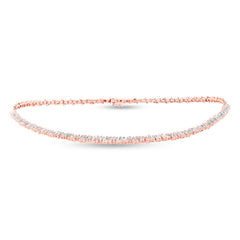 3.96ct 14k Rose Gold Diamond Baguette Choker Necklace