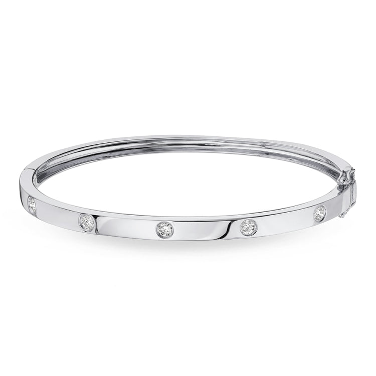 0.38ct 14k White Gold Diamond Bangle