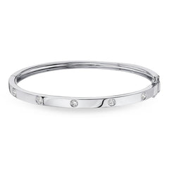 0.38ct 14k White Gold Diamond Bangle