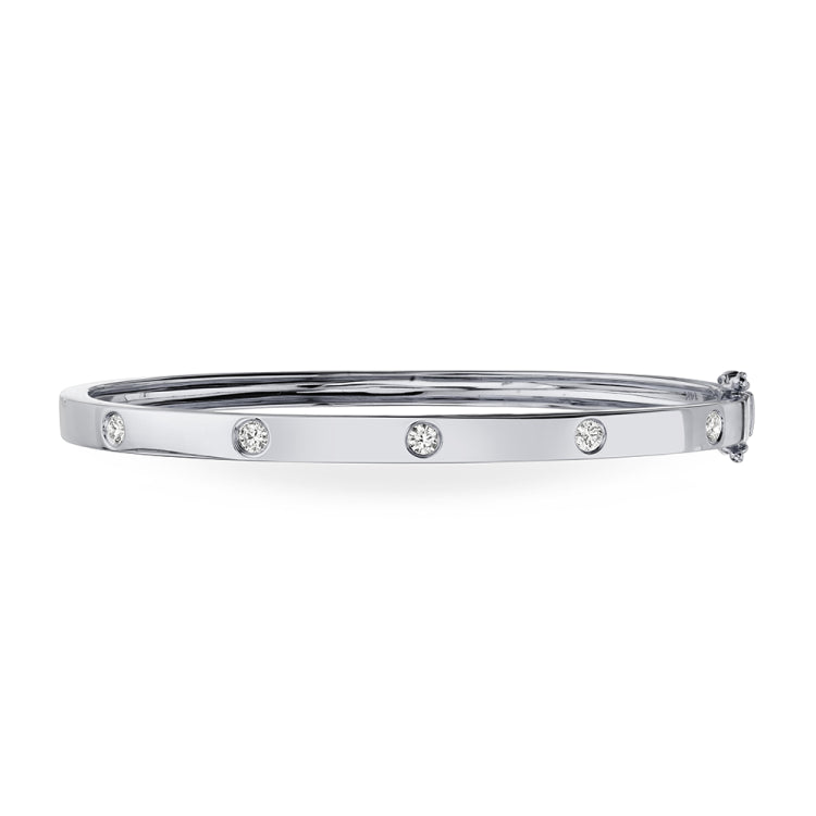 0.38ct 14k White Gold Diamond Bangle