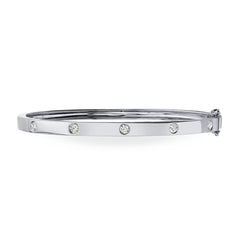 0.38ct 14k White Gold Diamond Bangle