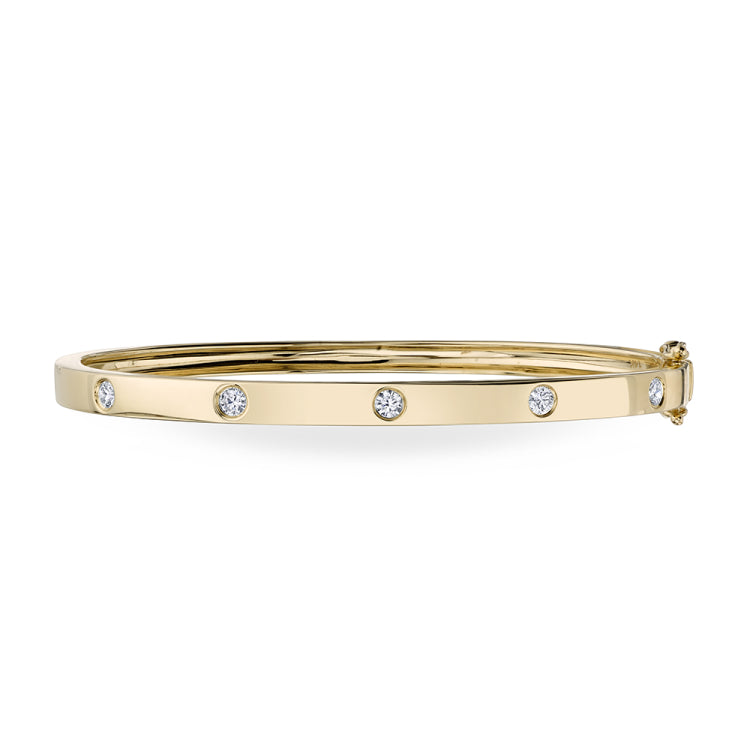 0.38ct 14k Yellow Gold Diamond Bangle