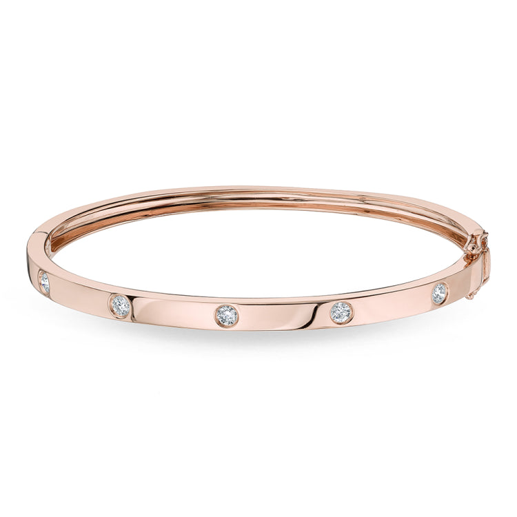 0.38ct 14k Rose Gold Diamond Bangle