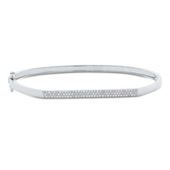 0.30ct 14k White Gold Diamond Pave Bangle