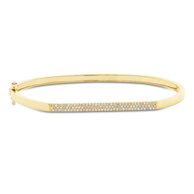 0.30ct 14k Yellow Gold Diamond Pave Bangle