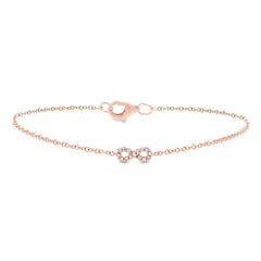 0.04ct 14k Rose Gold Diamond Infinity Bracelet