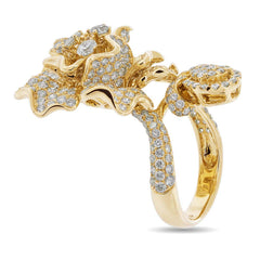 5.04ct 14k Yellow Gold Diamond Flower Lady's Ring Size 7.5