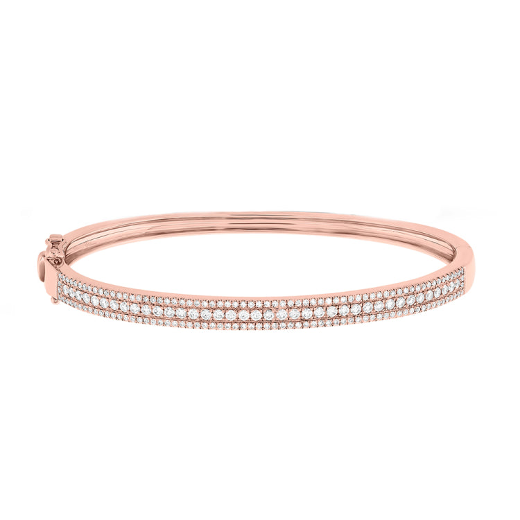 0.85ct 14k Rose Gold Diamond Bangle