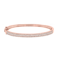 0.85ct 14k Rose Gold Diamond Bangle