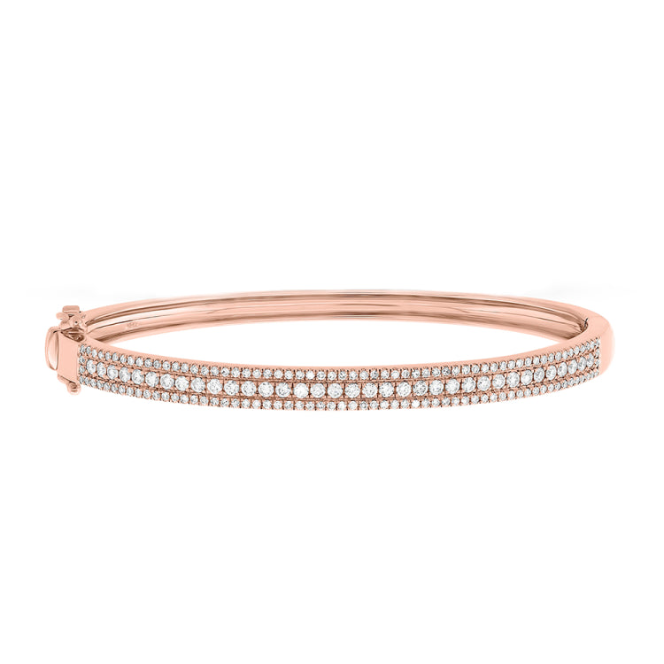 0.78ct 14k Rose Gold Diamond Bangle