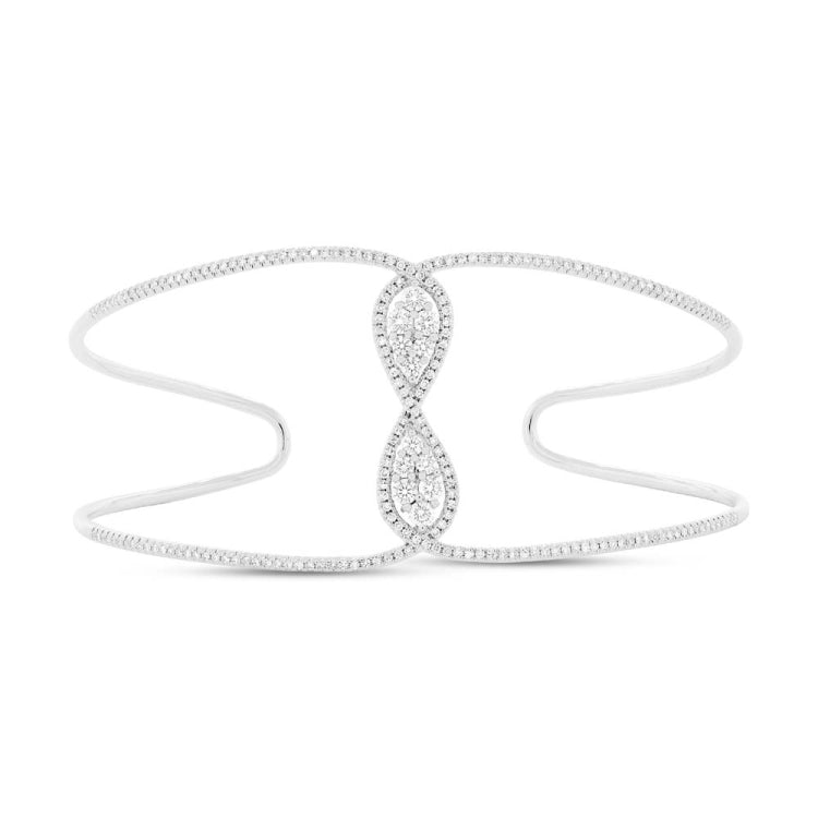 0.81ct 14k White Gold Diamond Bangle