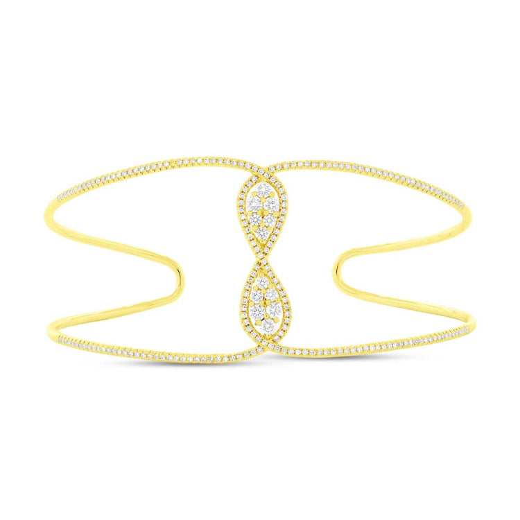 0.81ct 14k Yellow Gold Diamond Bangle