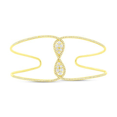 0.81ct 14k Yellow Gold Diamond Bangle