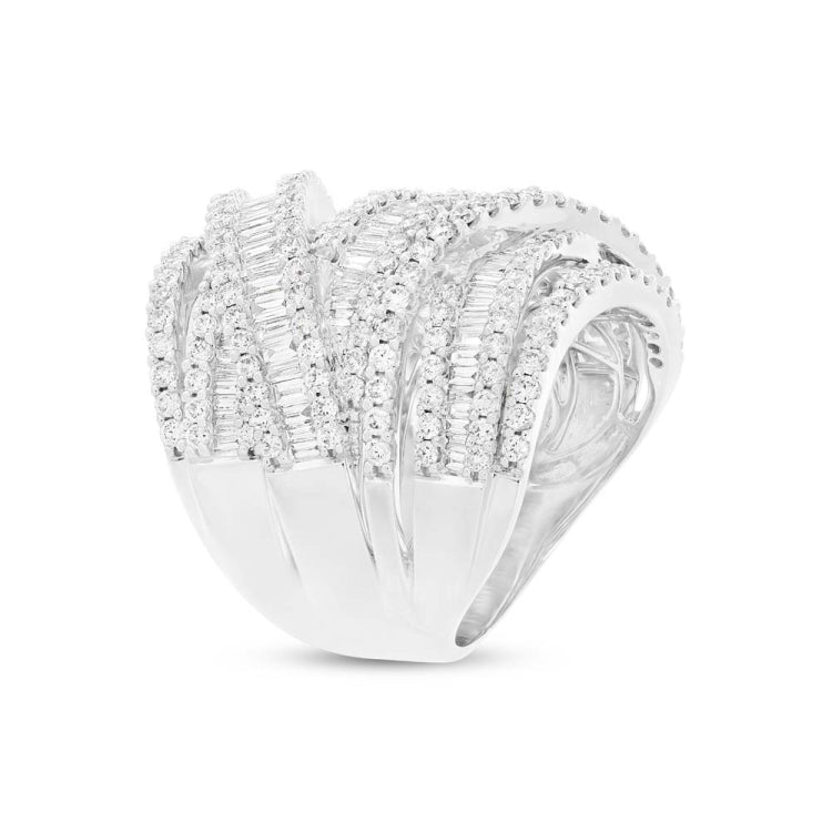 4.24ct 18k White Gold Diamond Bridge Ring Size 7.75