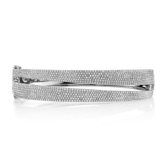1.96ct 14k White Gold Diamond Pave Bangle