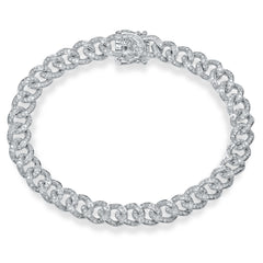 1.05ct 14k White Gold Diamond Pave Chain Bracelet