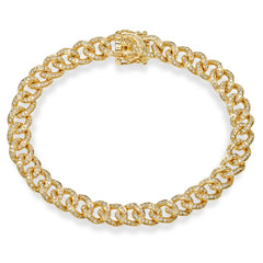 1.05ct 14k Yellow Gold Diamond Pave Chain Bracelet