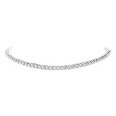 4.90ct 14k White Gold Diamond Chain Choker Necklace