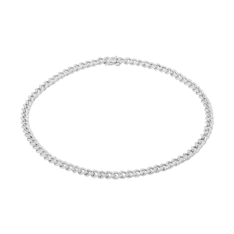 4.90ct 14k White Gold Diamond Chain Choker Necklace