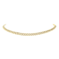 4.90ct 14k Yellow Gold Diamond Chain Choker Necklace