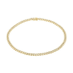 4.90ct 14k Yellow Gold Diamond Chain Choker Necklace