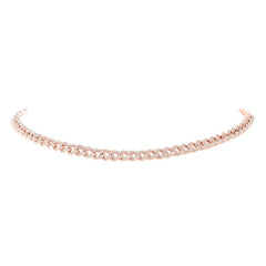 4.90ct 14k Rose Gold Diamond Chain Choker Necklace