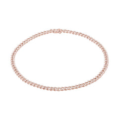 4.90ct 14k Rose Gold Diamond Chain Choker Necklace