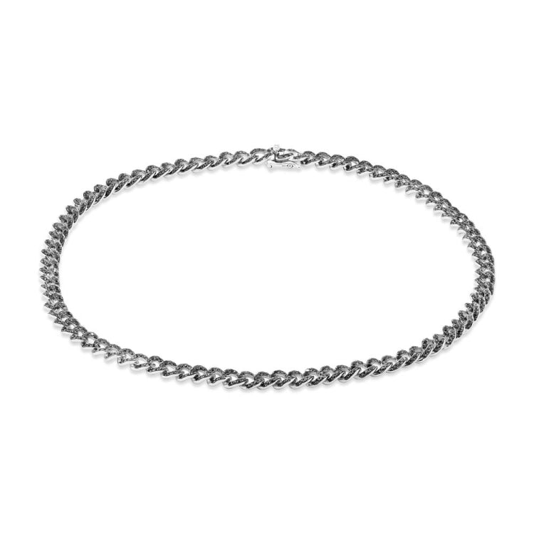 4.80ct 14k White Gold Black Diamond Chain Choker Necklace