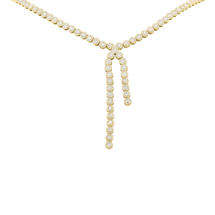 4.67ct 14k Yellow Gold Diamond Lariat Necklace