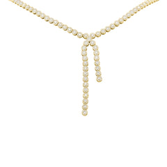 4.67ct 14k Yellow Gold Diamond Lariat Necklace