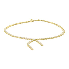 4.67ct 14k Yellow Gold Diamond Lariat Necklace