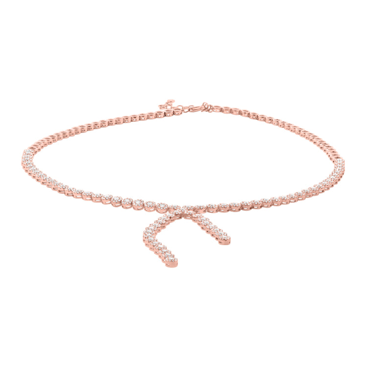 4.67ct 14k Rose Gold Diamond Lariat Necklace