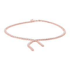 4.67ct 14k Rose Gold Diamond Lariat Necklace