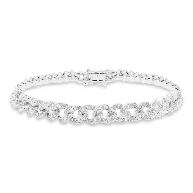 2.20ct 14k White Gold Diamond Chain Bracelet