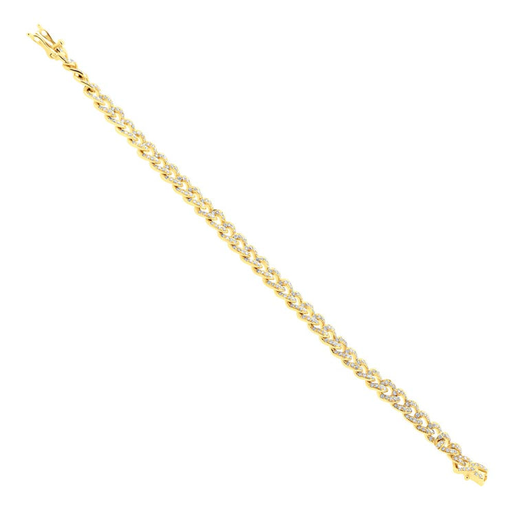 2.20ct 14k Yellow Gold Diamond Chain Bracelet