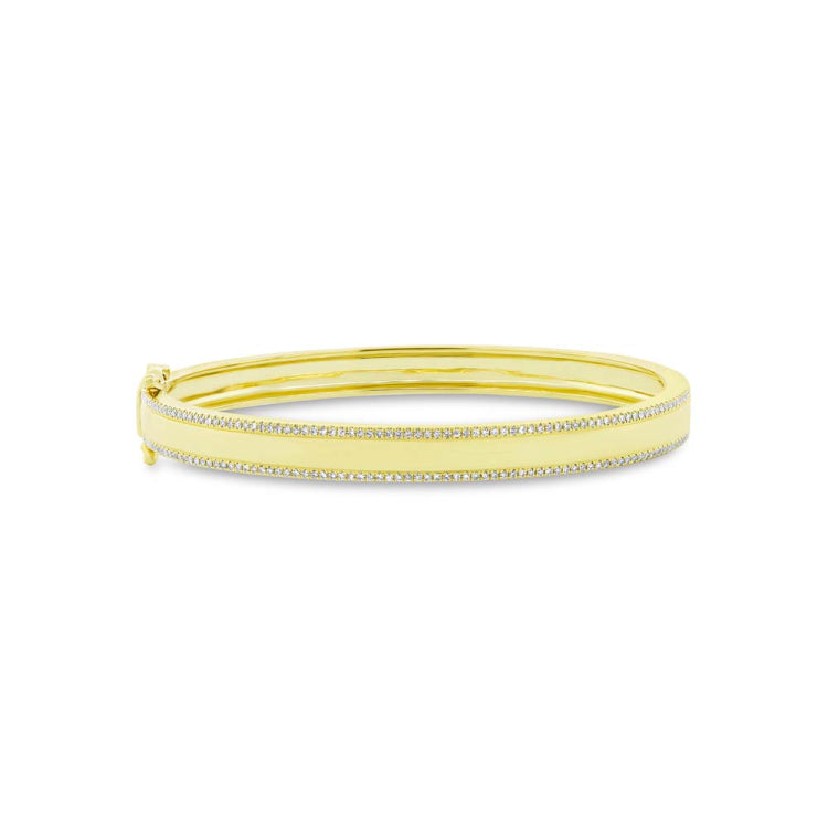 0.52ct 14k Yellow Gold Diamond ID Bangle