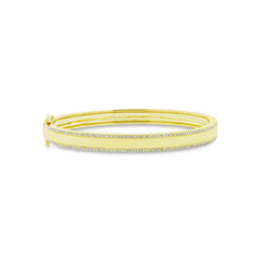 0.52ct 14k Yellow Gold Diamond ID Bangle