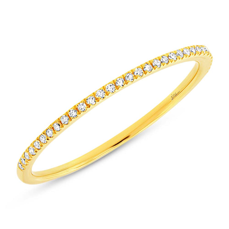 0.07ct 14k Yellow Gold Diamond Lady's Band Size 1.75