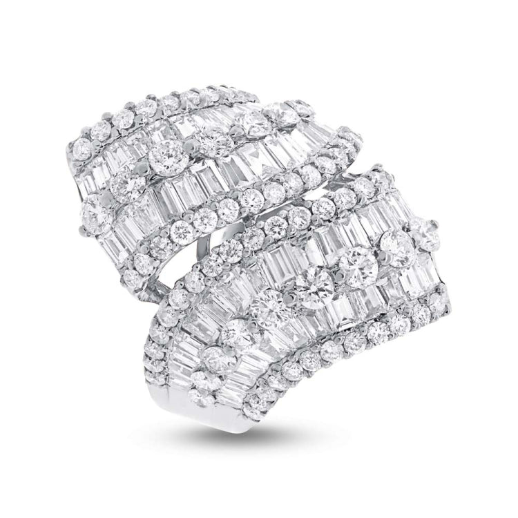 4.61ct 18k White Gold Diamond Lady's Baguette Ring Size 4