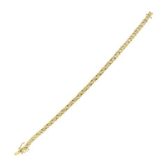 0.48ct 14k Yellow Gold Diamond Pave Chain Bracelet