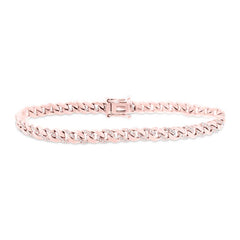 0.48ct 14k Rose Gold Diamond Pave Chain Bracelet