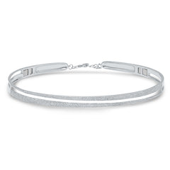 1.91ct 14k White Gold Diamond Pave Choker Necklace