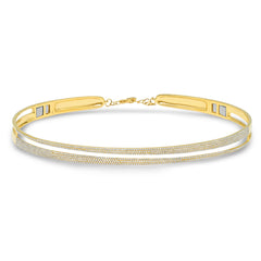 1.91ct 14k Yellow Gold Diamond Pave Choker Necklace