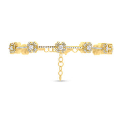 1.29ct 14k Yellow Gold Diamond Clover Bracelet