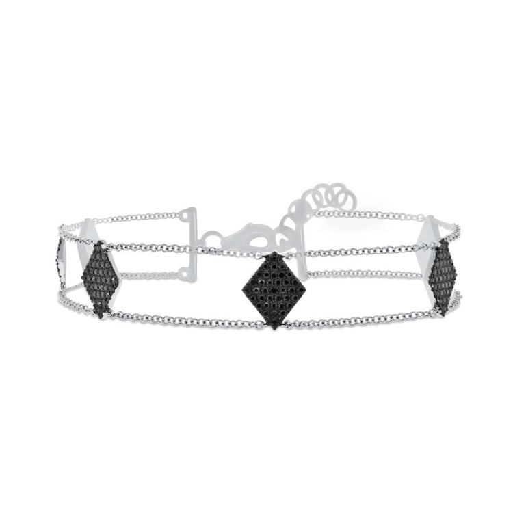 0.41ct 14k White Gold Black Diamond Pave Lady's Bracelet