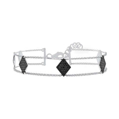 0.41ct 14k White Gold Black Diamond Pave Lady's Bracelet