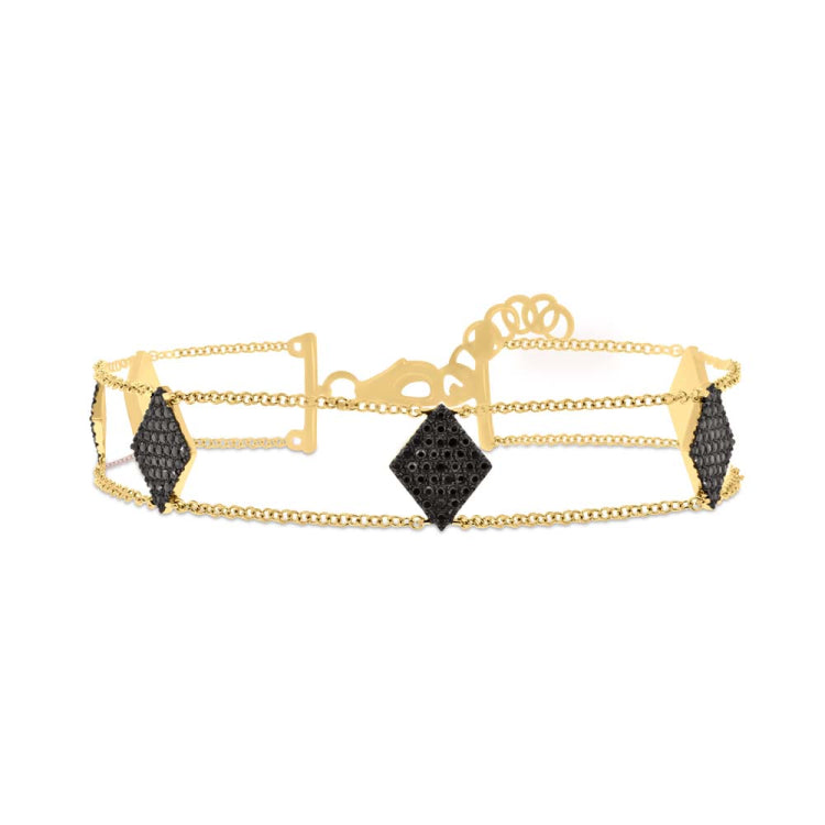 0.41ct 14k Yellow Gold Black Diamond Pave Lady's Bracelet